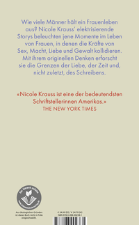 Zusatzmaterial 9783498002381 U4 von Ein Mann sein: Storys von Nicole Krauss