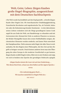 Zusatzmaterial 9783871348051 U4 von Hegels Welt von Jürgen Kaube