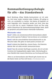 Zusatzmaterial 9783499605451 U4 von TALKING WITH EACH OTHER 3: Das "Innere Team" und situationsgerechte Kommunikation: Kommunikation, Person, Situation von Friedemann Schulz von Thun, Verena Hars