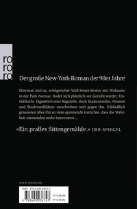 Zusatzmaterial 9783499236747 U4 von Fegefeuer der Eitelkeiten von Tom Wolfe