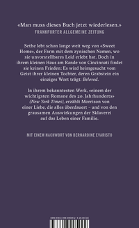 Zusatzmaterial 9783498005092 U4 von Beloved von Toni Morrison