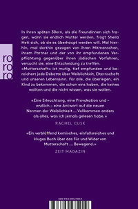 Zusatzmaterial 9783499274909 U4 von Mutterschaft von Sheila Heti