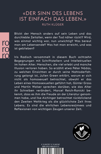 Zusatzmaterial 9783499631115 U4 von Die letzten Dinge: Lebensendgespräche von Iris Radisch