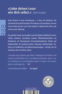 Zusatzmaterial 9783499619939 U4 von Deutsch!: Das Handbuch für attraktive Texte von Wolf Schneider