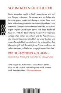 Zusatzmaterial 9783499624810 U4 von Magic Cleaning: Wie richtiges Aufräumen Ihr Leben verändert von Marie Kondo
