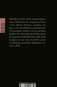 Zusatzmaterial 9783499225819 U4 von Buch der Erinnerung von Péter Nádas