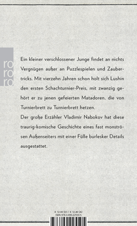 Zusatzmaterial 9783499225505 U4 von Lushins Verteidigung von Vladimir Nabokov