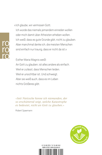 Zusatzmaterial 9783499624360 U4 von Gott braucht dich nicht: Eine Bekehrung von Esther Maria Magnis