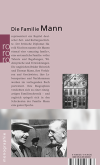 Zusatzmaterial 9783499506307 U4 von Die Familie Mann von Hans Wißkirchen