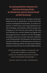 Zusatzmaterial 9783737100632 U4 von «Ich bin Dir halt ein bißchen zu revolutionär»: Briefwechsel 1946 bis 1975 von Hannah Arendt, Dolf Sternberger