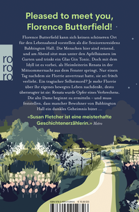 Zusatzmaterial 9783499012846 U4 von Die brillante Florence Butterfield von Susan Fletcher