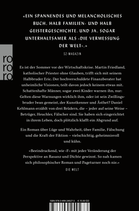 Zusatzmaterial 9783499249273 U4 von F von Daniel Kehlmann