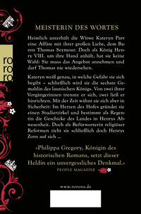 Zusatzmaterial 9783499272202 U4 von Die letzte Gemahlin des Königs von Philippa Gregory
