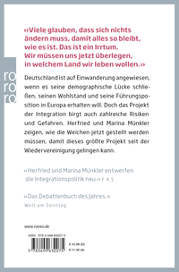 Zusatzmaterial 9783499632075 U4 von Die neuen Deutschen: Ein Land vor seiner Zukunft von Herfried Münkler, Marina Münkler