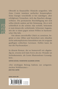 Zusatzmaterial 9783499134852 U4 von Zeno Cosini von Italo Svevo