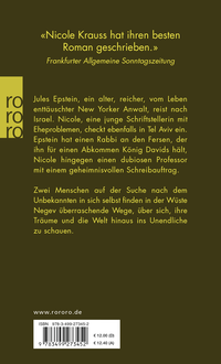 Zusatzmaterial 9783499273452 U4 von Waldes Dunkel von Nicole Krauss