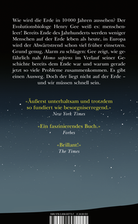 Zusatzmaterial 9783498007737 U4 von Aufstieg und Fall der Menschheit: Warum unsere Spezies am Rand des Aussterbens steht von Henry Gee