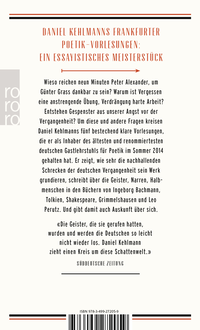 Zusatzmaterial 9783499272059 U4 von Kommt, Geister: Frankfurter Vorlesungen von Daniel Kehlmann