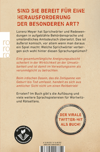 Zusatzmaterial 9783499013812 U4 von Sprechen Sie Beamtendeutsch?: Eine Übersetzungshilfe zum Mitraten von Lorenz Meyer