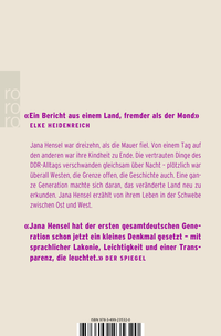 Zusatzmaterial 9783499235320 U4 von Zonenkinder von Jana Hensel