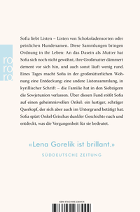 Zusatzmaterial 9783499238444 U4 von Die Listensammlerin von Lena Gorelik
