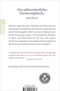 Zusatzmaterial 9783499623967 U4 von Ich nicht: Erinnerungen an eine Kindheit und Jugend von Joachim Fest
