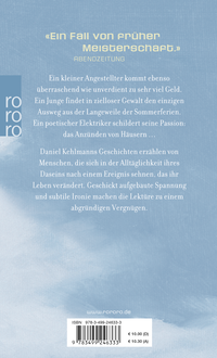 Zusatzmaterial 9783499246333 U4 von Unter der Sonne von Daniel Kehlmann