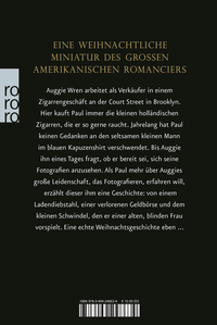 Zusatzmaterial 9783499248634 U4 von Auggie Wrens Weihnachtsgeschichte von Paul Auster, Beowulf Sheehan